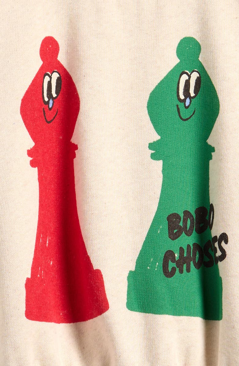 Bobo Choses Kids' Checkmate Organic Cotton Sweatshirt, Alternate, color, Off White