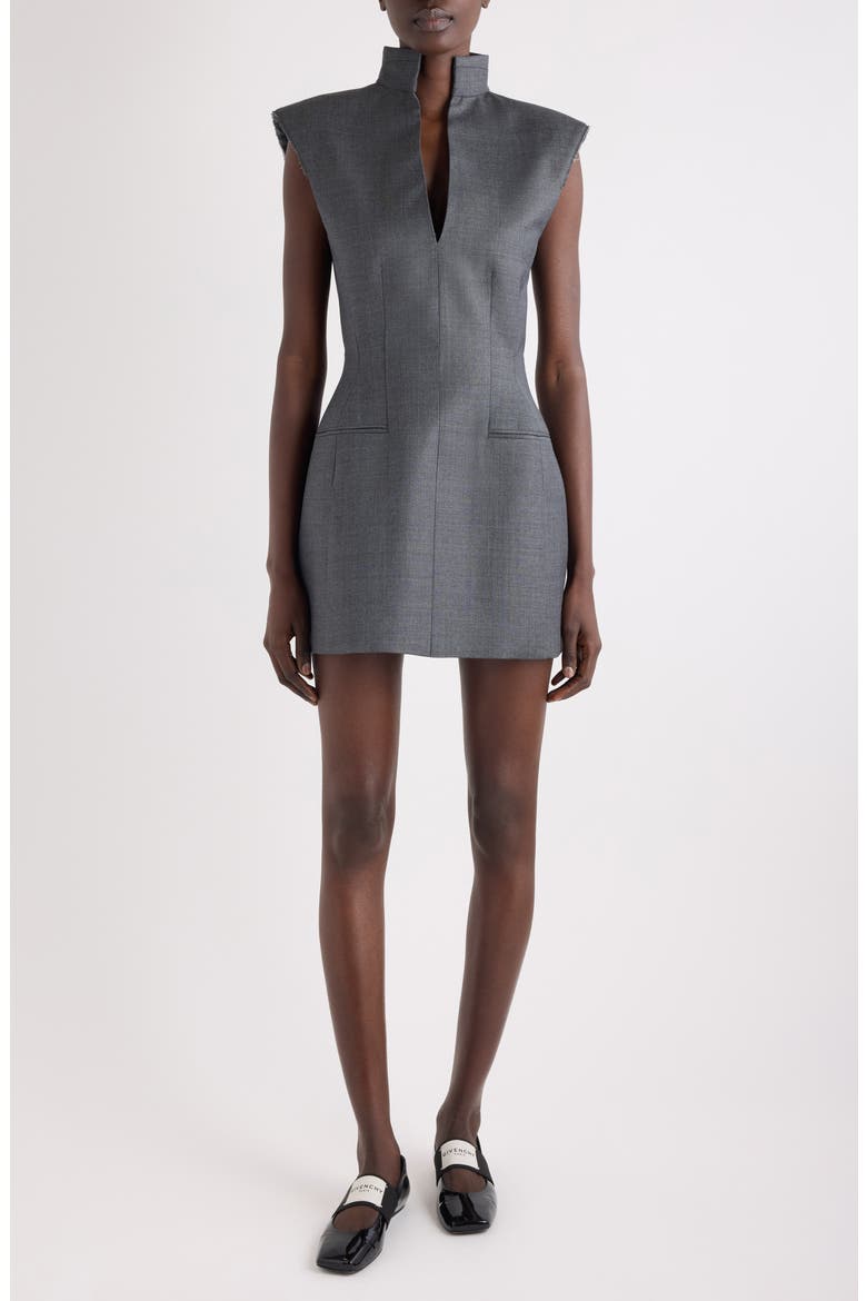 Raw Edge Wool Sheath Dress, Main, color, GREY MIX