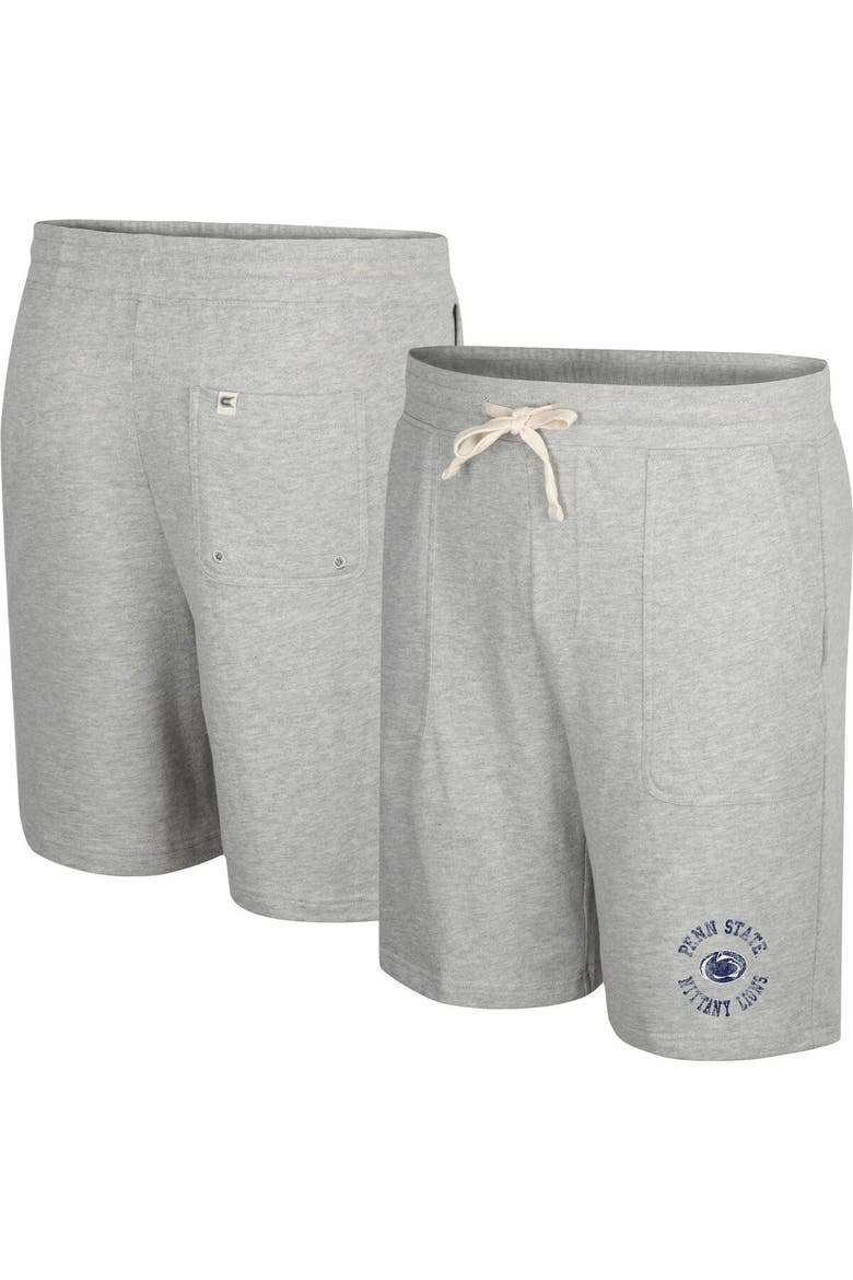 Men's Colosseum Heather Gray Penn State Nittany Lions Love To Hear This Terry Shorts, Main, color, Heather Gray