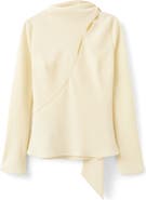 MANGO Cutout Seams Scarf Neck Top