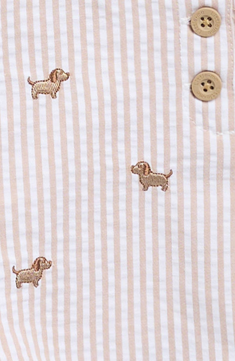 Little Me Puppies Polo Shirt & Shortalls Set, Alternate, color, Tan