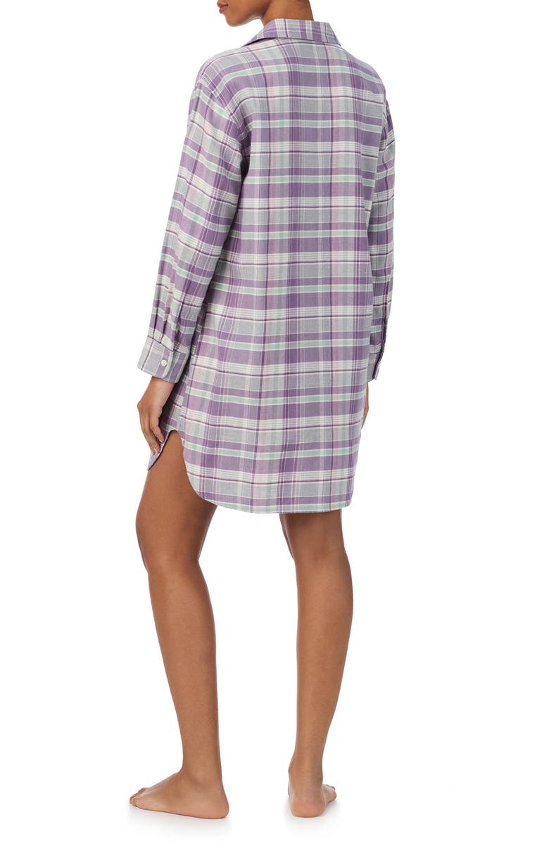 Lauren Ralph Lauren Cotton Blend Sleep Shirt, Alternate, color, Multi Plaid