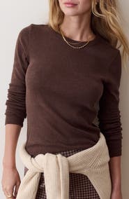 Marine Layer Mini Rib Long Sleeve Crewneck T-Shirt