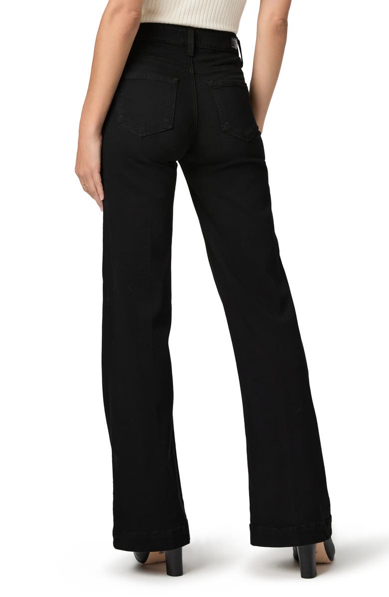 PAIGE Leenah High Waist Wide Leg Jeans, Alternate, color, Black Shadow