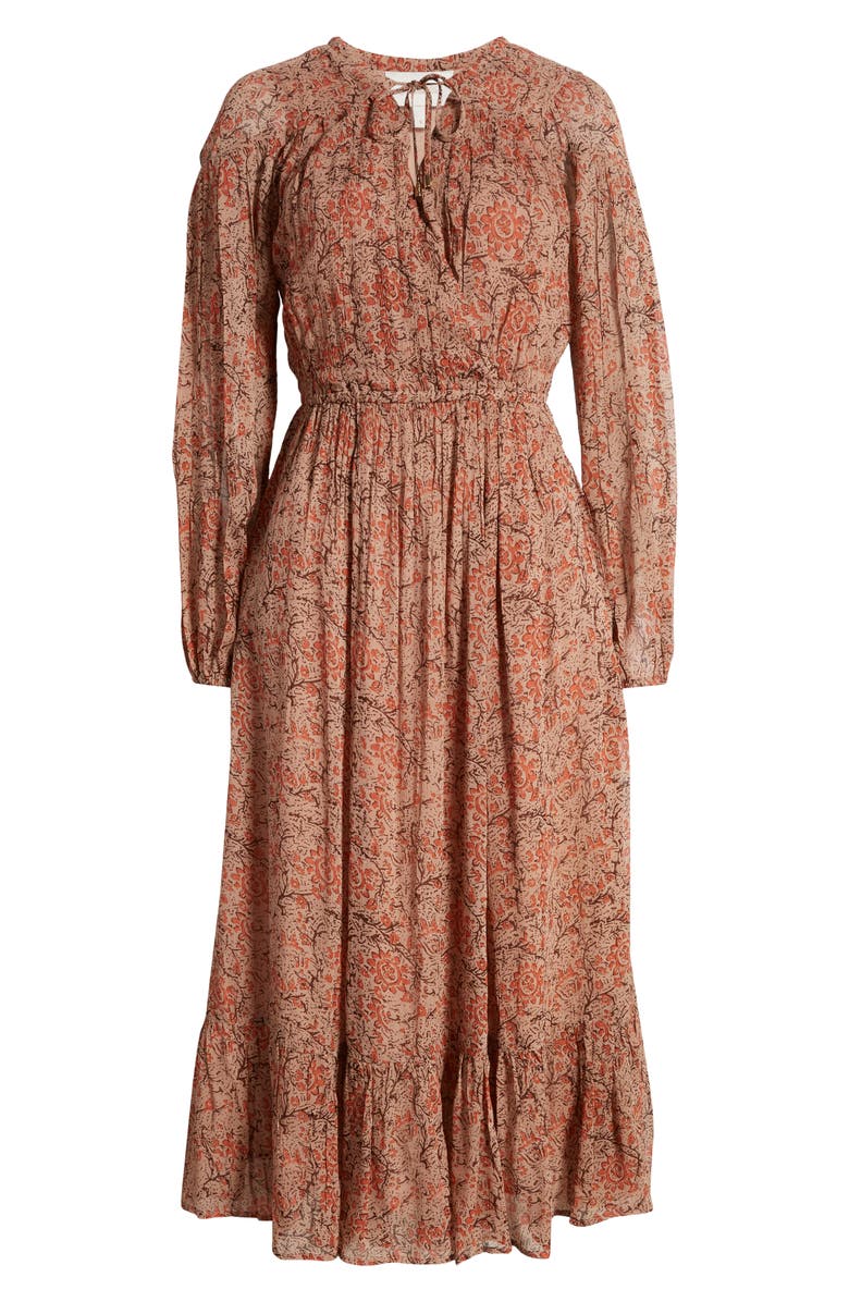 Cleobella Ophelia Floral Long Sleeve Crinkle Chiffon Dress, Alternate, color, 