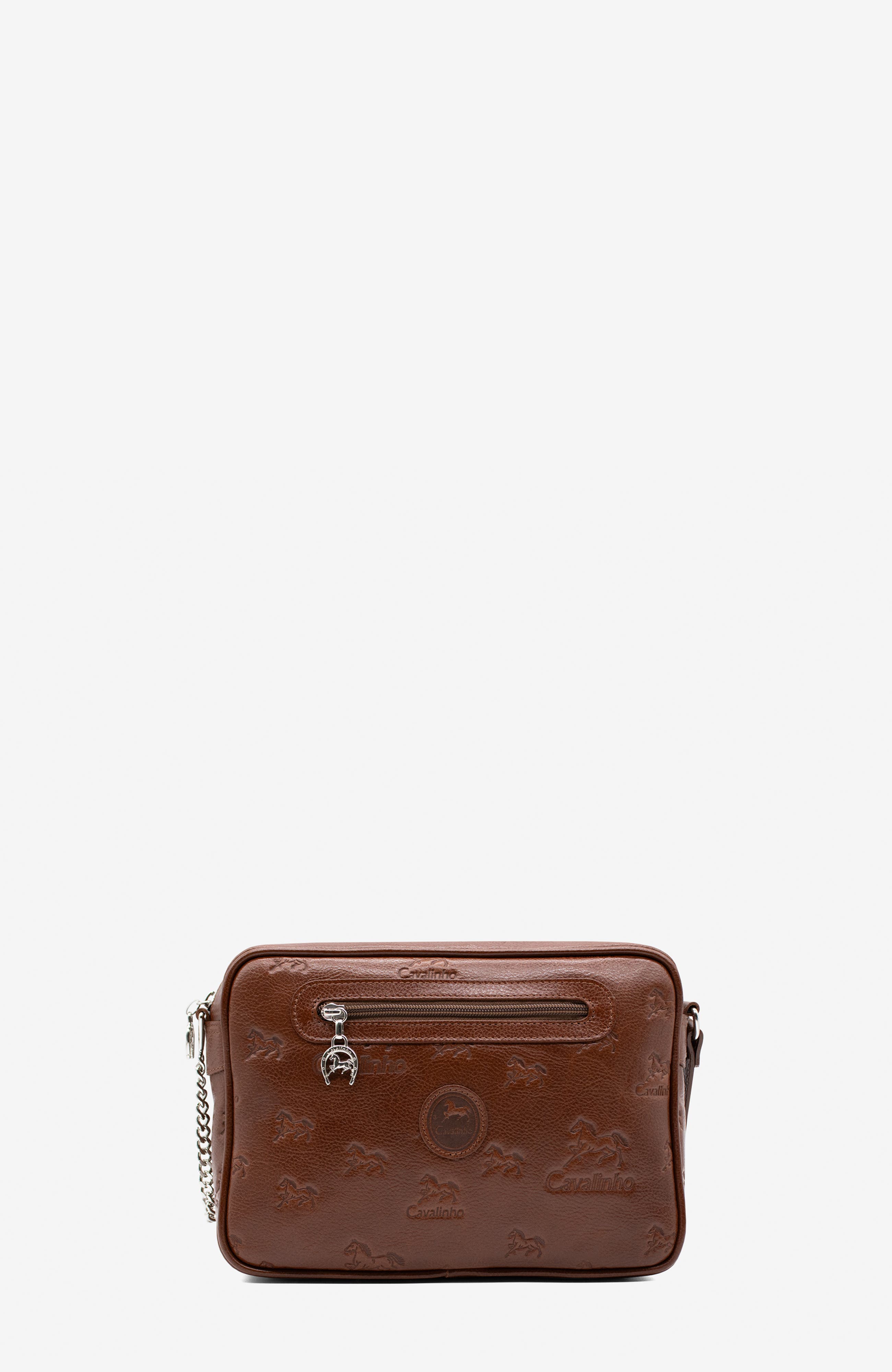 Cavalo Lusitano 251 Embossed Leather Crossbody Bag, Main, color, Camel Brown
