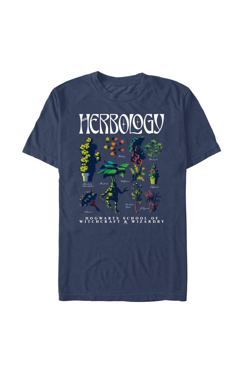 HARRY POTTER Men's Harry Potter Herbology Flash Sheet  Graphic T-Shirt, Alternate, color, Navy Blue