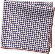 CLIFTON WILSON Houndstooth Cotton Pocket Square
