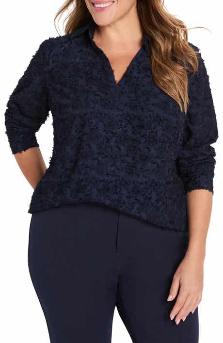 NIC+ZOE Any Occasion Clipped Jacquard Top