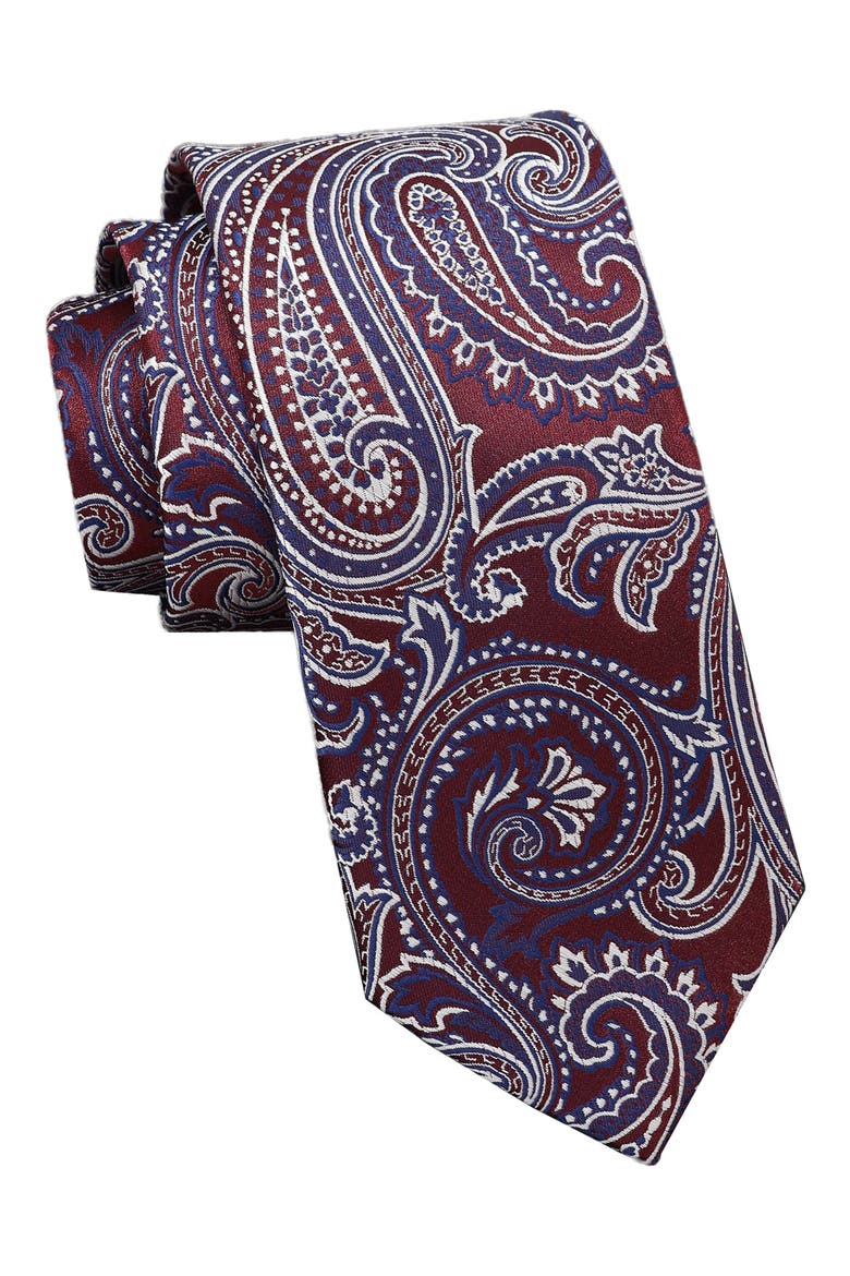 Paisley Tie, Main, color, BURGUNDY