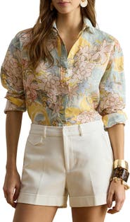 Lauren Ralph Lauren Floral Print Linen Shirt