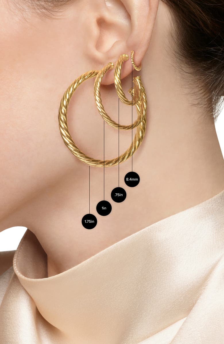 David Yurman Cable Spiral Hoop Earrings, Alternate, color, Gold