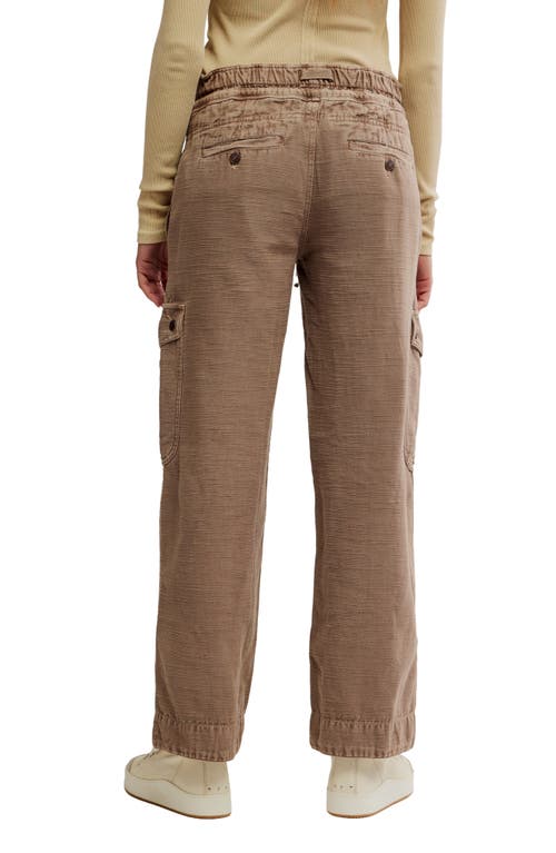 Free People Park Ave Cotton Cargo Pants In Brown
