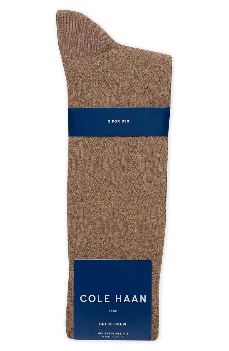 Cole Haan Argyle Dress Socks, Alternate, color, Brown Heather