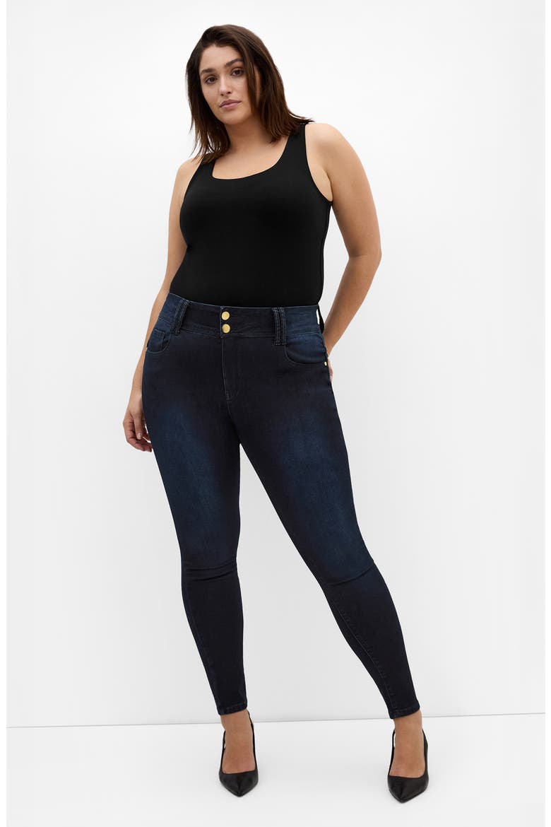 Asha Skinny Jeans, Alternate, color, DARK DENIM