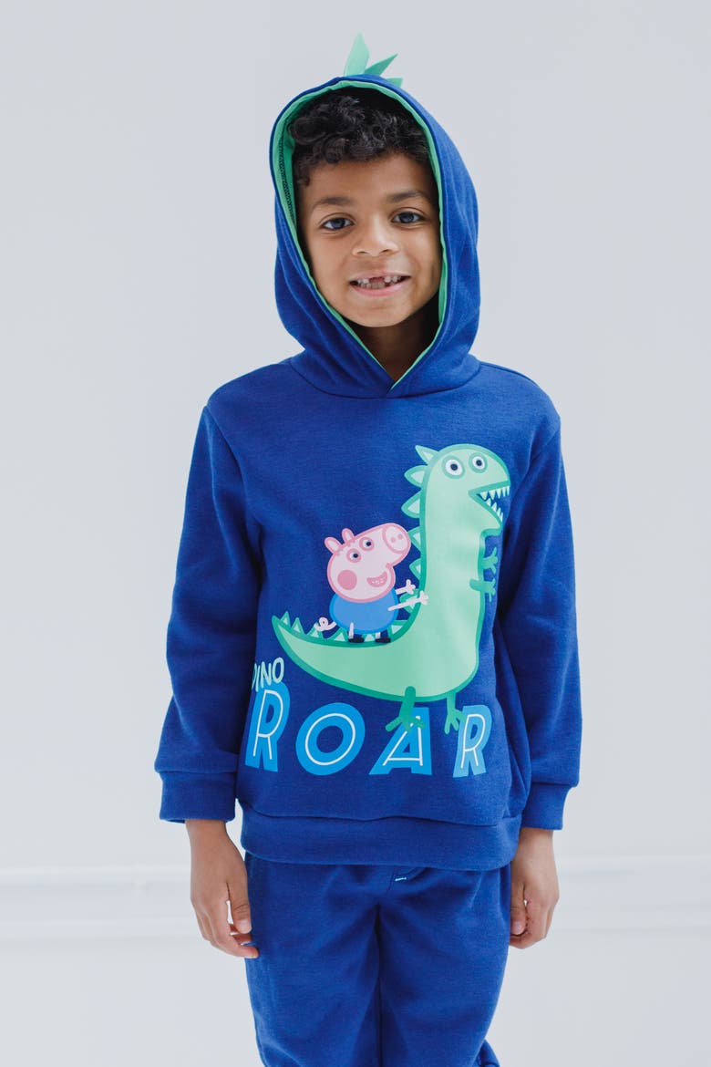 George Pig Cosplay Fleece Hoodie and Pants Set, Alternate, color, George Navy Blue