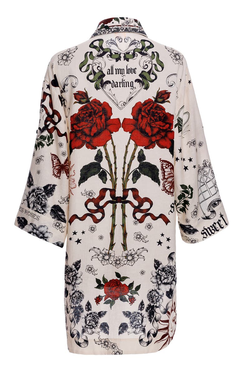 Agua Bendita Chrissy Thorn Cover-Up Tunic, Alternate, color, White Multicolor