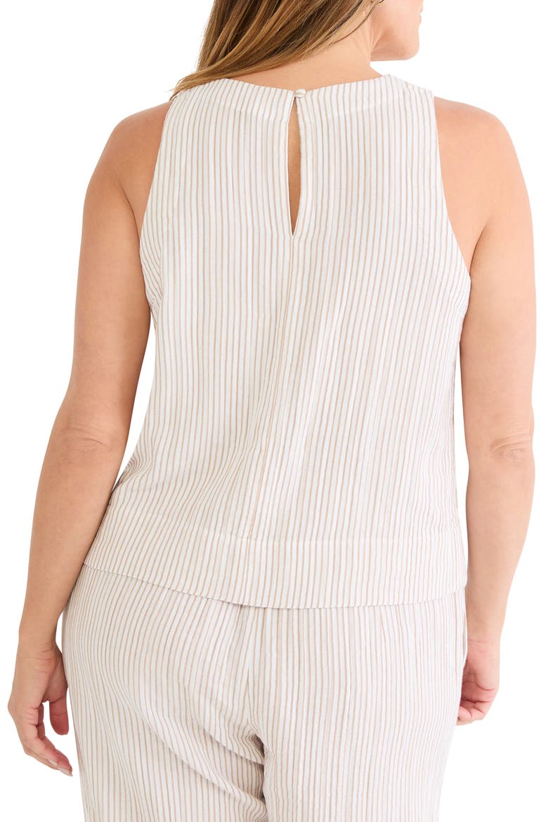 Pinstripe Gauze Sleeveless Top, Alternate, color, NEUTRAL MIX