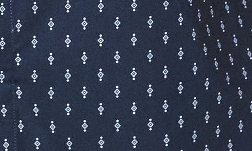 7 Diamonds Waylon Neat Short Sleeve Performance Button-up Shirt In Navy