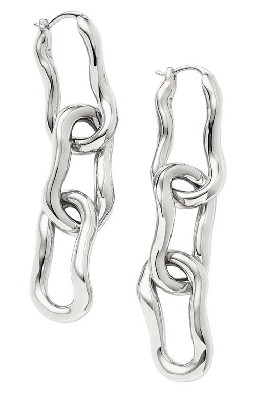 Missoma Molten Ovate Triple Link Drop Earrings in Silver 