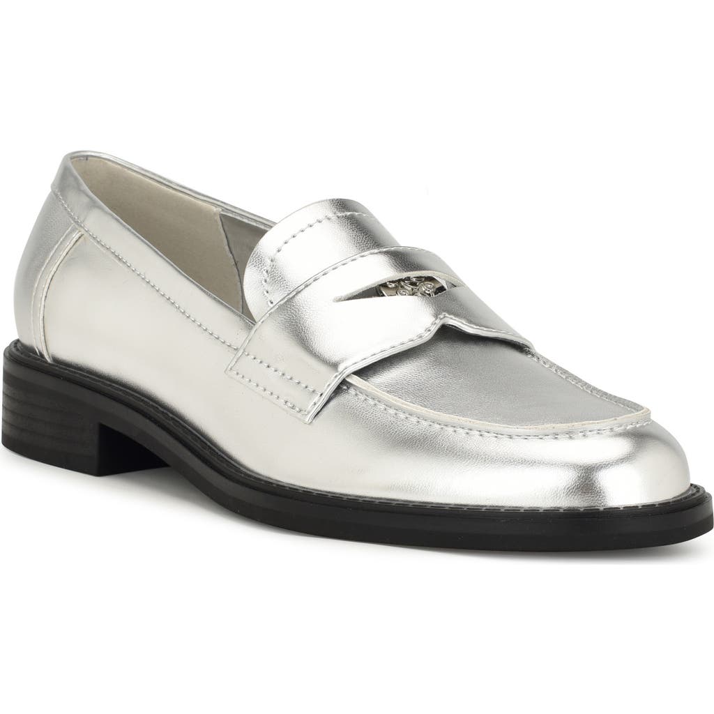 Nine West Seeme Penny Loafer In Silver