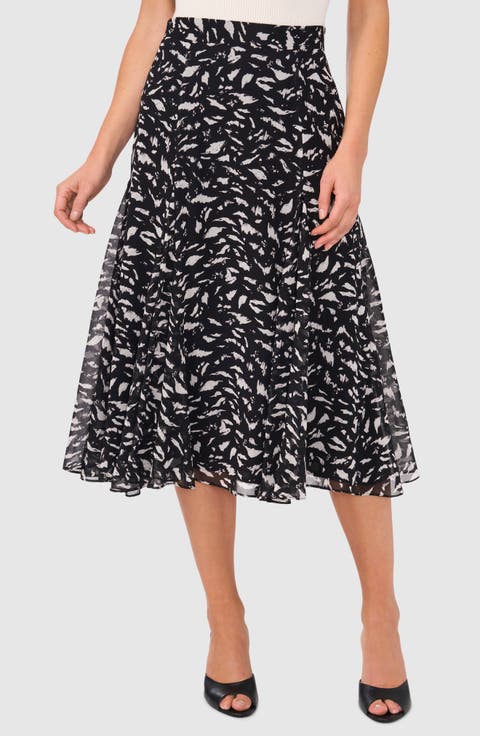 Abstract Print Skirt