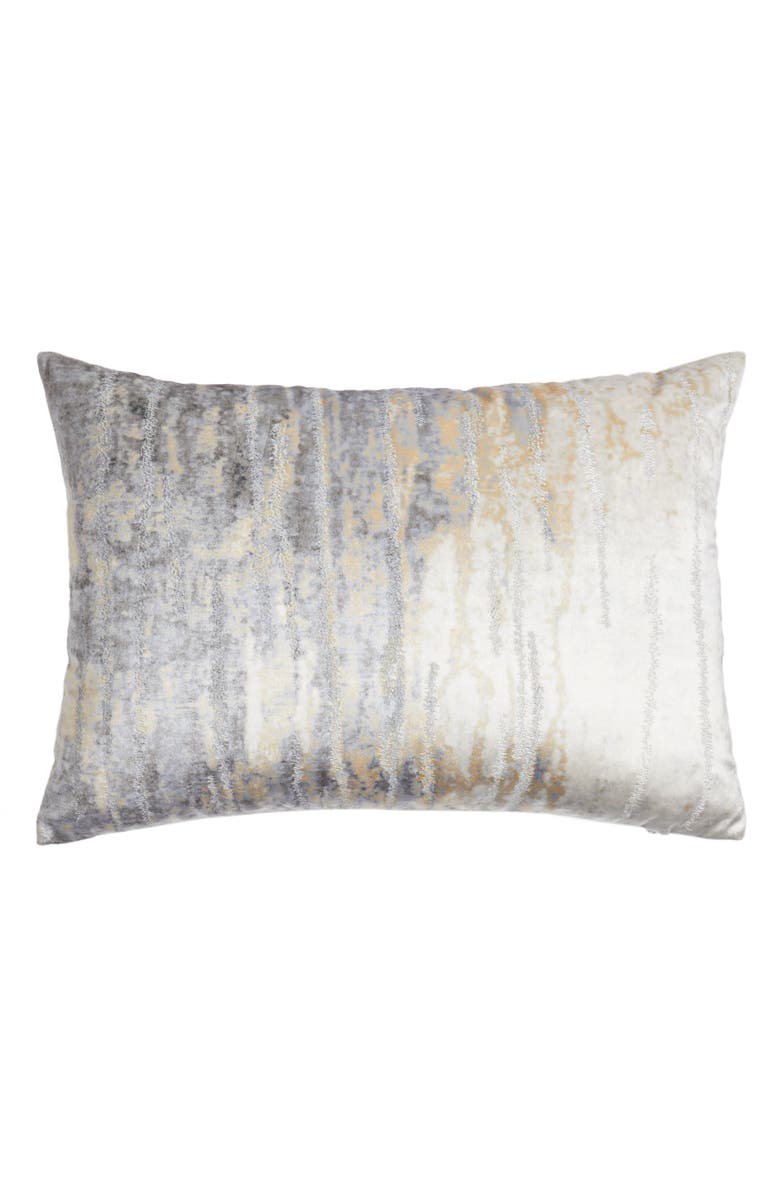 CLOUD9 DESIGNS Velvet Print Accent Pillow, Main, color, Blue/ Ivory