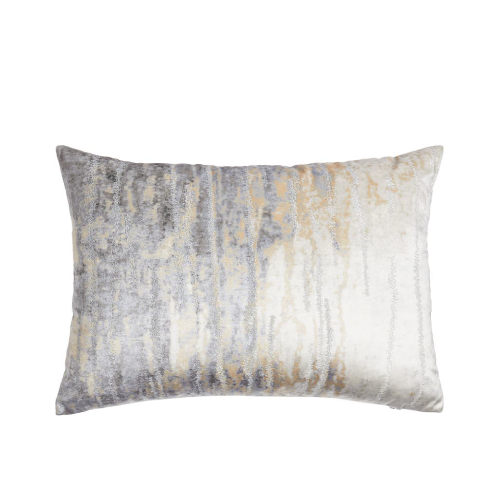 Cloud9 Designs Velvet Print Accent Pillow In Gray