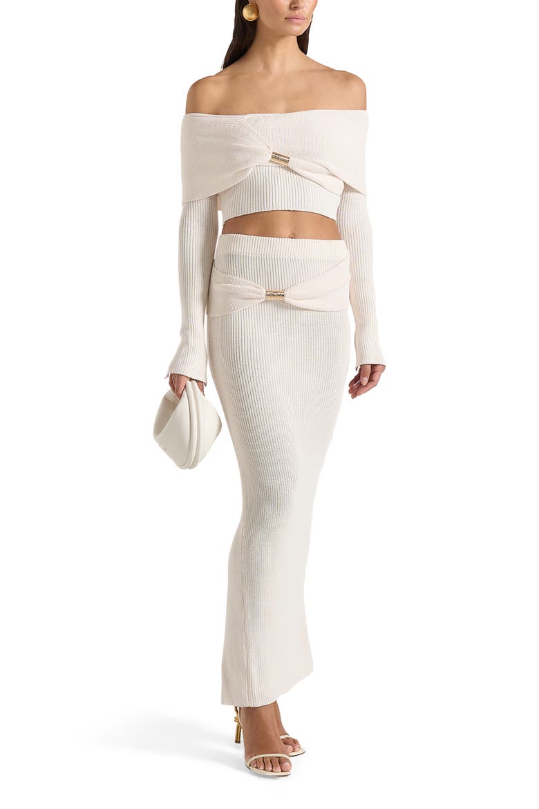 Amy Asymmetric Midaxi Skirt With Hardware Detail, Alternate, color, Cream