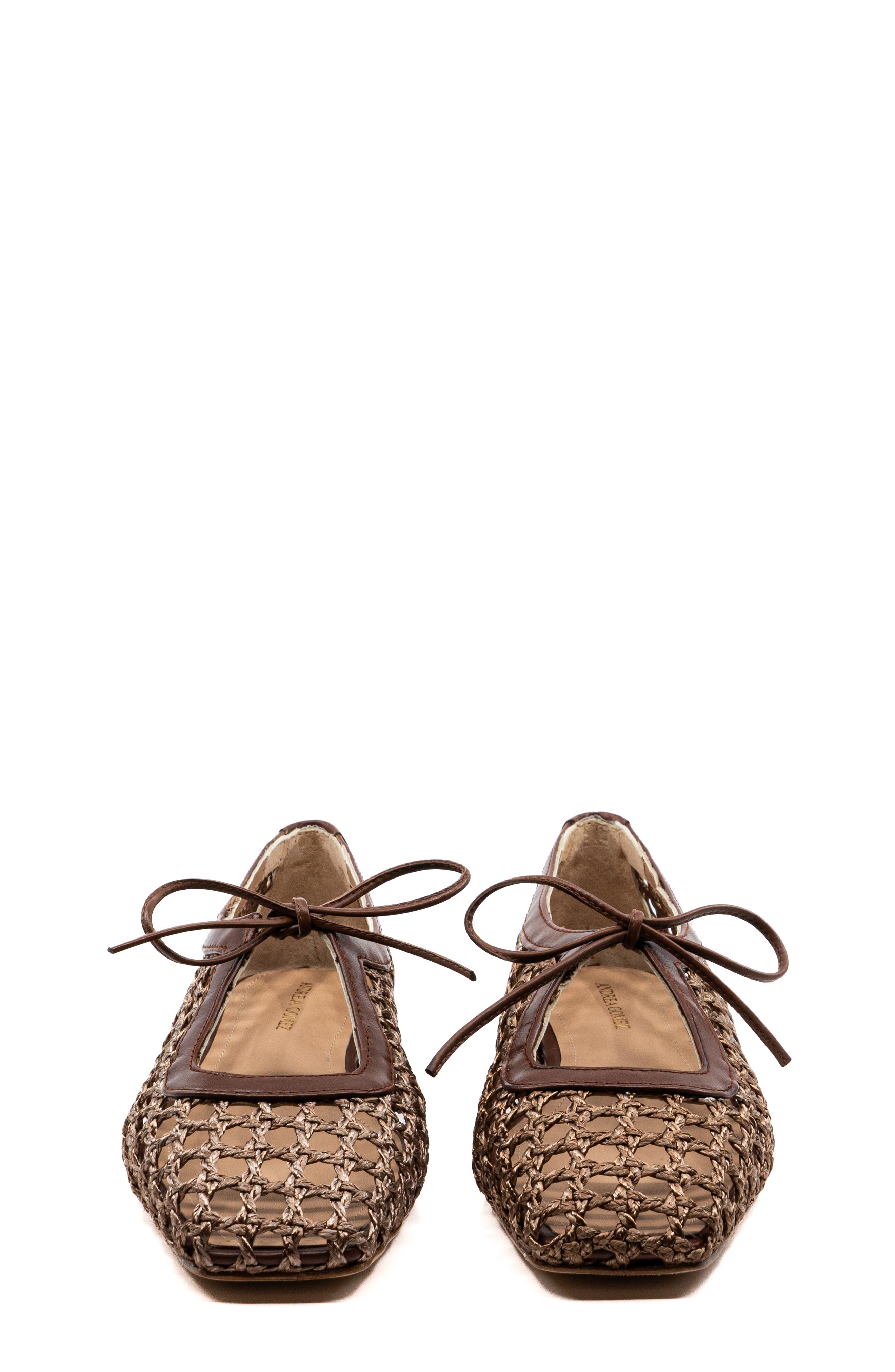 Amelia Raffia Ballet Flat, Alternate, color, Brown