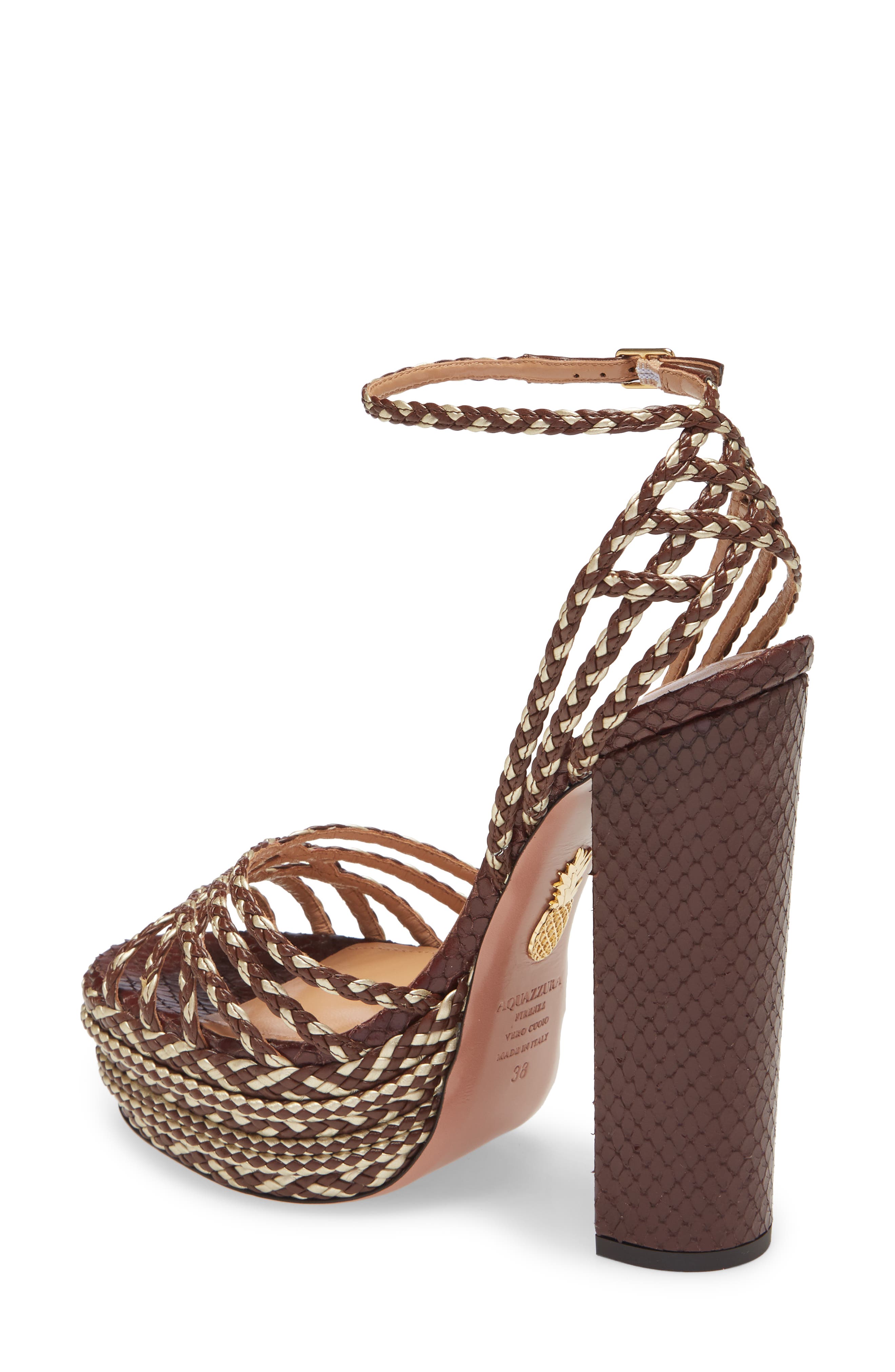Aquazzura Cozumel Plateau Braided Sandal, Alternate, color, 