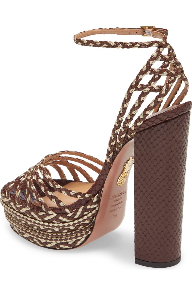 Aquazzura Cozumel Plateau Braided Sandal, Alternate, color,