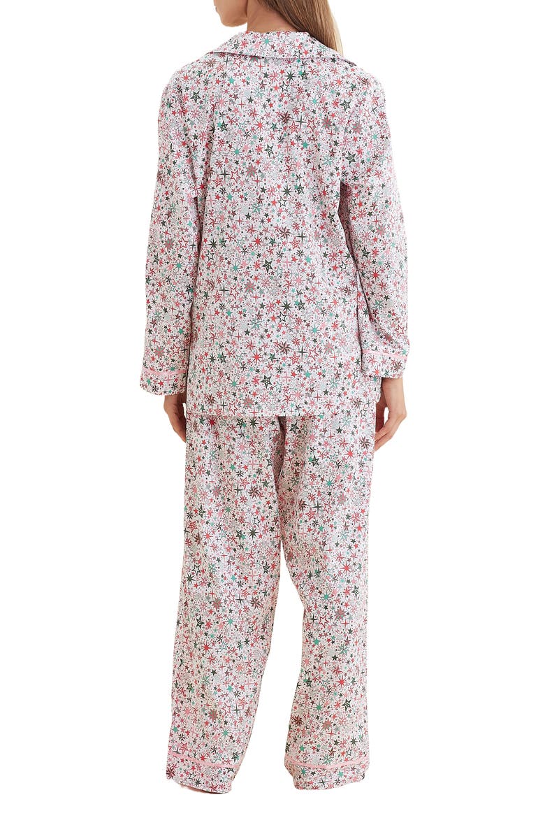 Christmas Stars Cotton Sateen Pajamas, Alternate, color, BERRY PINK