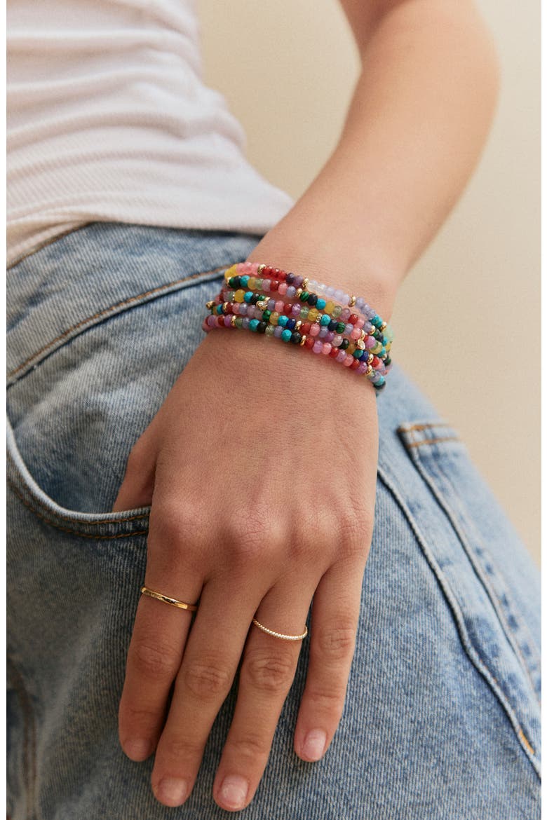 Indya Semi-Precious Layered Bracelet Set, Alternate, color, MULTI