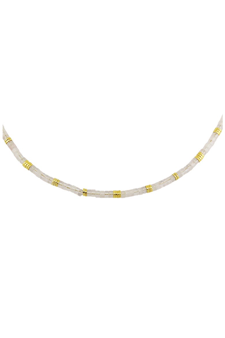 Gender Inclusive Beaded Necklace, Alternate, color, WHITE/GOLD