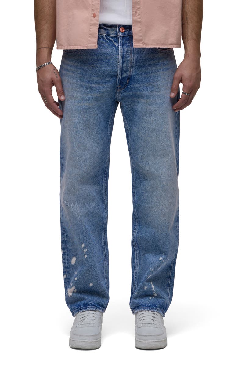 Hudson Jeans Rylan Bleached Relaxed Straight Leg Jeans, Main, color, Industry