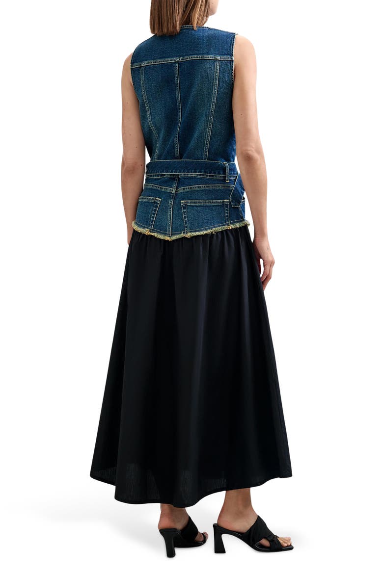 Denim Vest Midi Dress, Alternate, color, MEDIUM BLUE