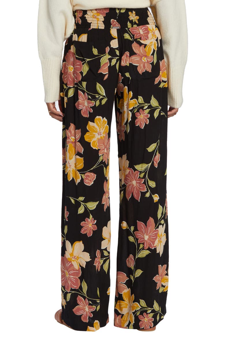 Smooth Sailing Floral Wide Leg Pants, Alternate, color, BLACK