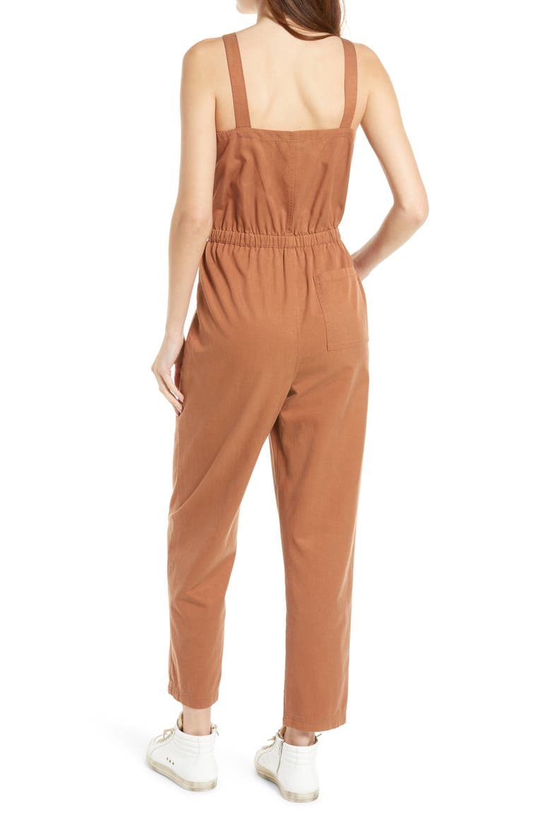 Sleeveless Utility Jumpsuit, Alternate, color, RUST BISQUE
