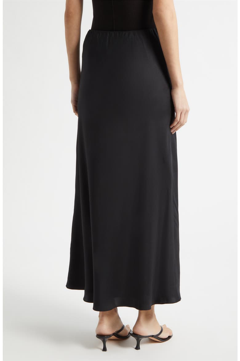 Heidi Silk Slip Skirt, Alternate, color, JET