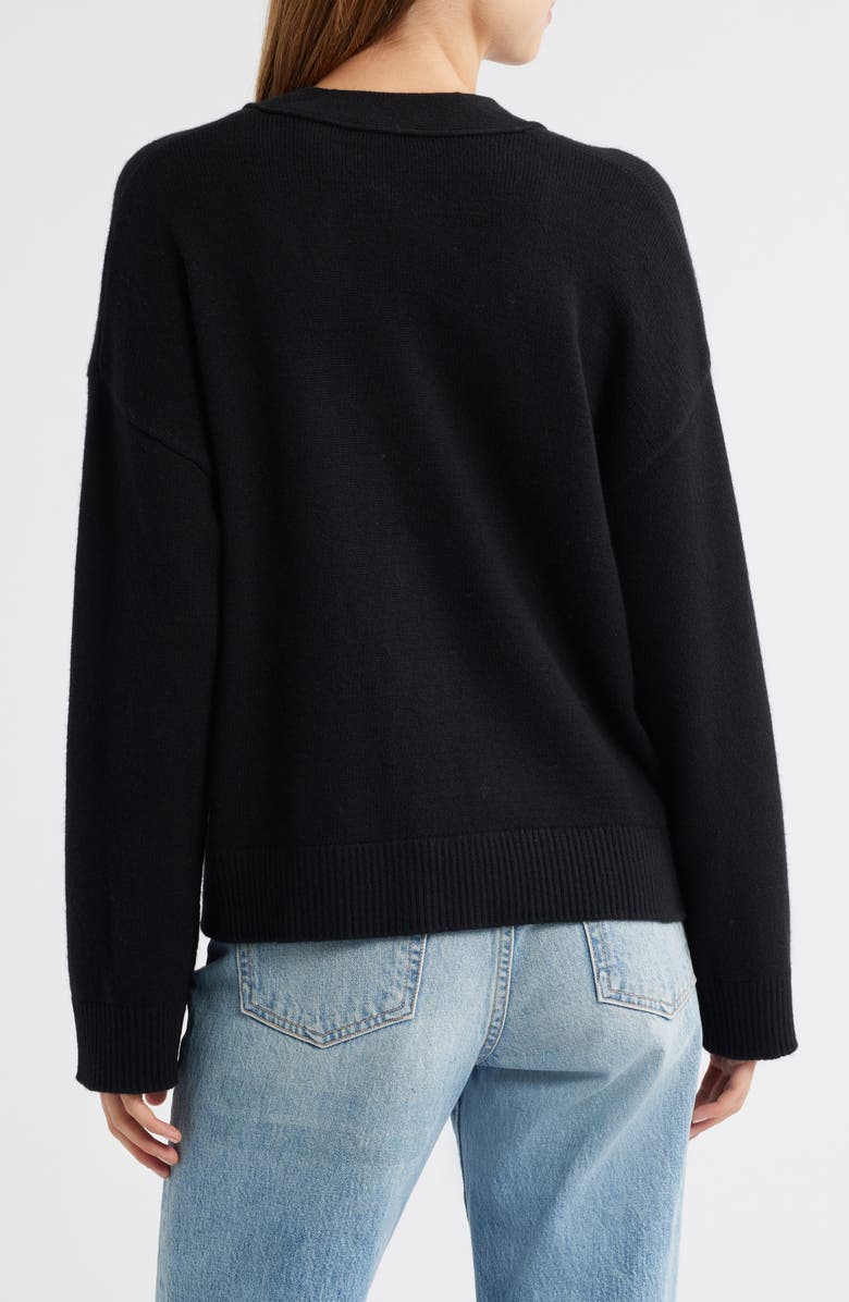 Rails Lindi Cotton, Wool & Cashmere Cardigan, Alternate, color, Black