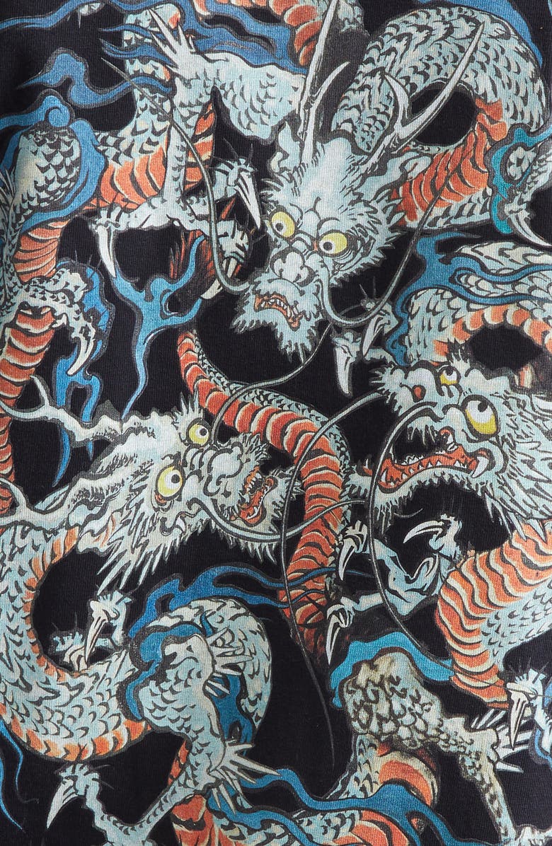 ENDLESS JOY Tiga Naga Heavyweight Organic Cotton Graphic T-Shirt, Alternate, color, Black