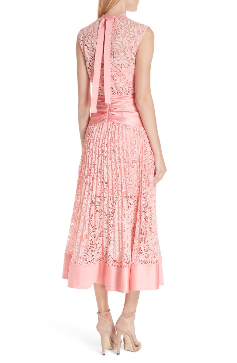 Self-Portrait Floral Lace Sleeveless Midi Dress, Alternate, color, 