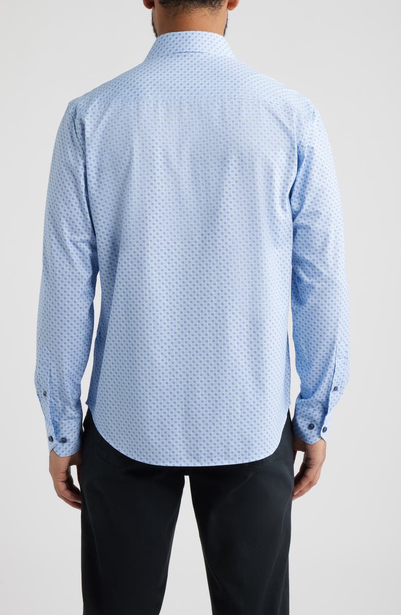 Bugatchi James OoohCotton<sup>®</sup> Geo Print Button-Up Shirt, Alternate, color, Orchid