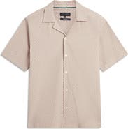 Ted Baker Merrick Geo Print Cotton Camp Shirt
