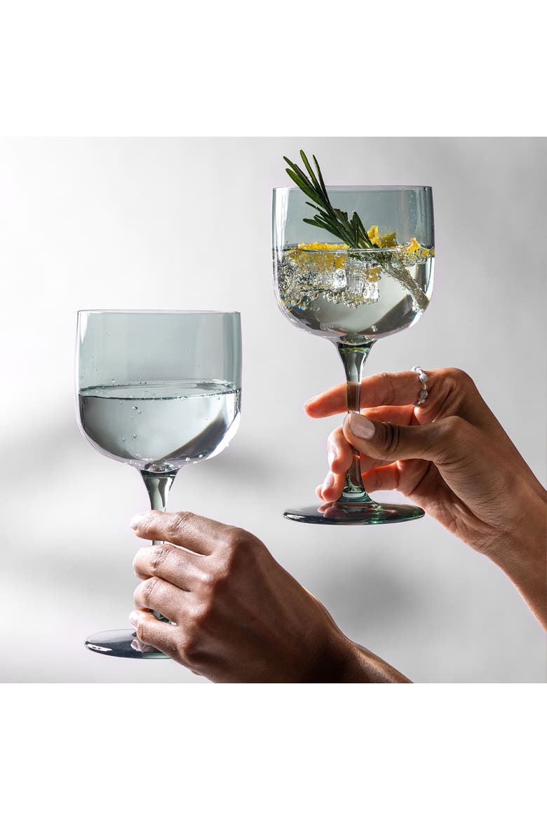 Like Sage Wine / Water Glass Pair, Alternate, color, green