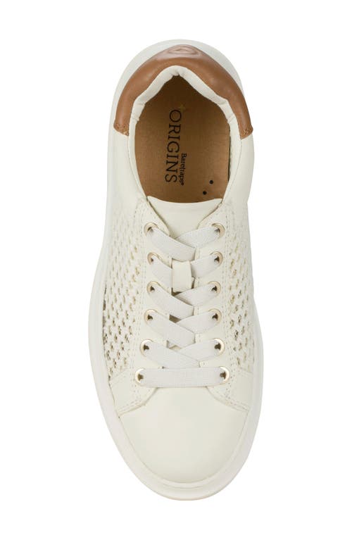 Baretraps Tiara Perforated Wedge Sneaker In Off White Leather