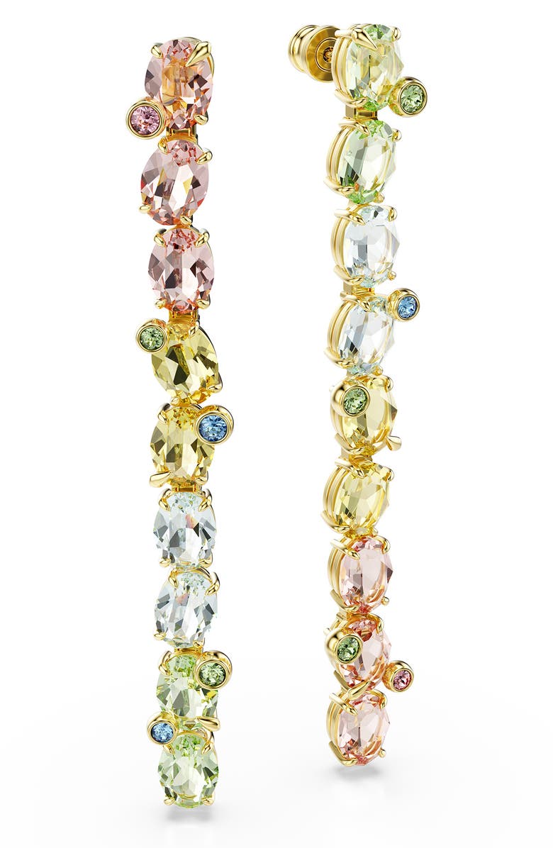 Swarovski Gema Mixed Cut Crystal Linear Drop Earrings, Alternate, color, 