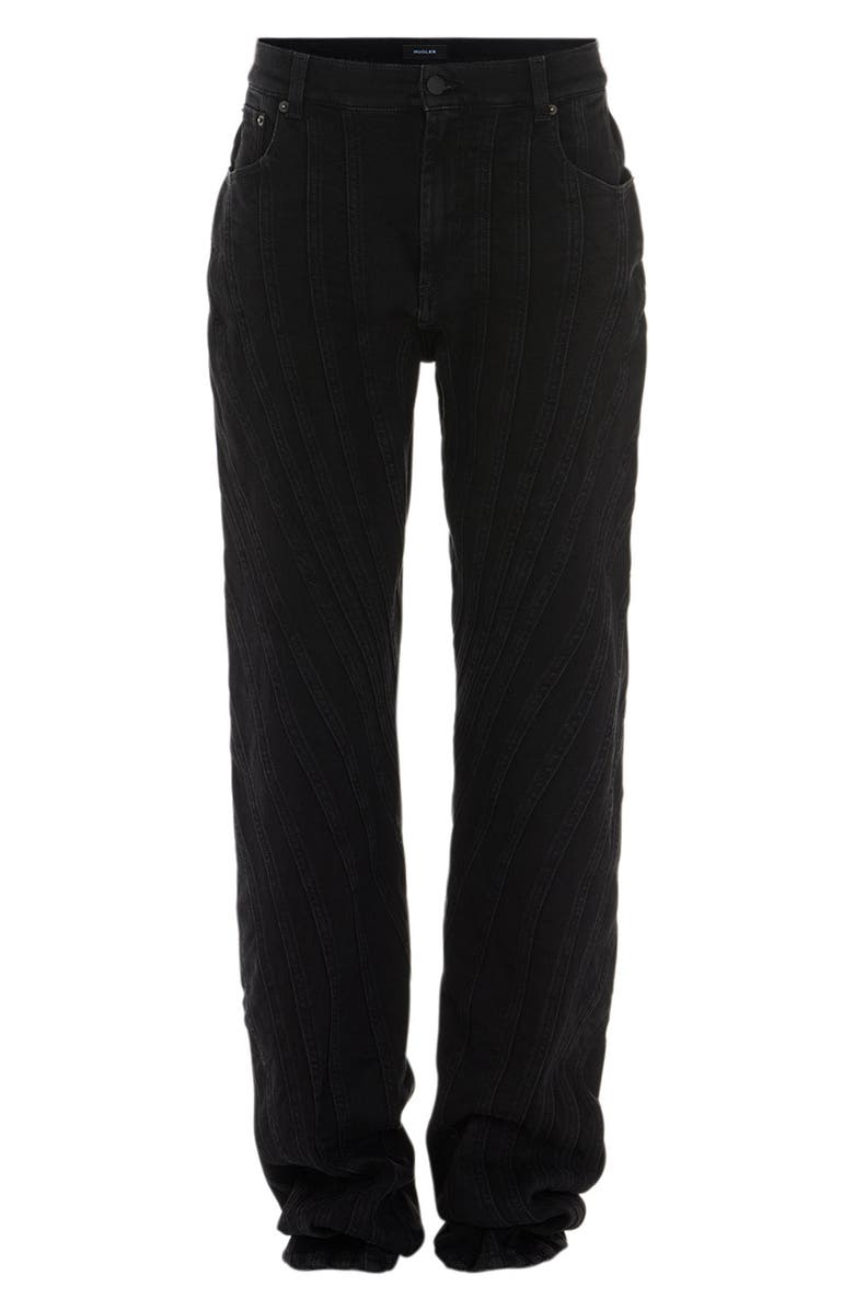 MUGLER Spiral Seam Straight Leg Jeans, Alternate, color, 