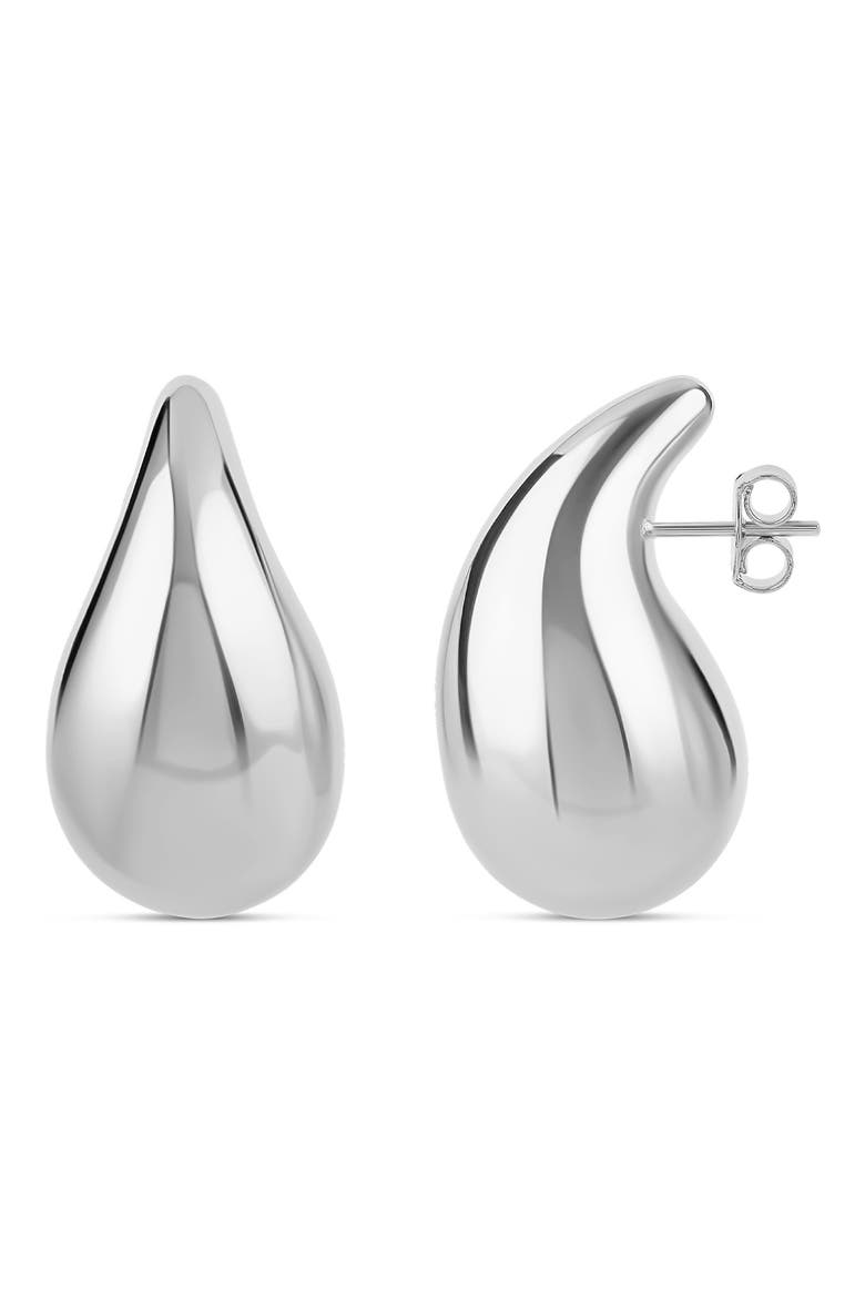 Pointy Teardrop Earrings, Main, color, SILVER